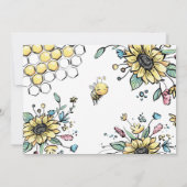 フローラ蜂の巣蜂蜜スイートビー1stバースデーフォト 招待状 (裏面)