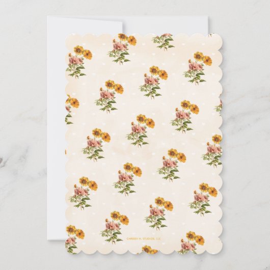 フローラ蜂蜜結婚式招待状 招待状 (裏面)