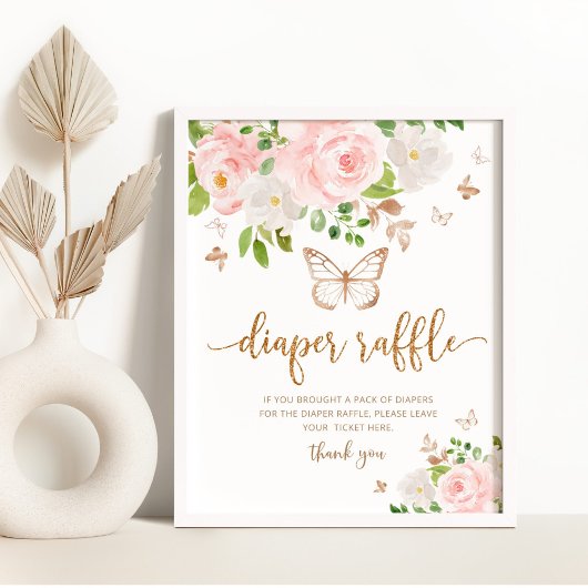 フローラ蝶おむつラッフルサイン ポスター