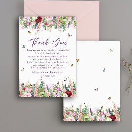 フローラ蝶の命のお祝い サンキューカード