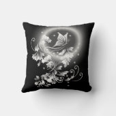 フローラ蝶の白黒ファンタジー クッション (裏面)