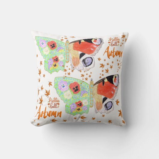 フローラ蝶の秋 クッション (正面)