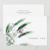 フローラ蝶の葬儀の忌引きありがとう サンキューカード (正面/裏面)