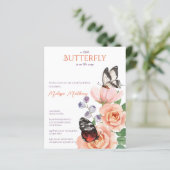 フローラ蝶の赤ちゃんシャワー予算の招待状 (スタンド正面)