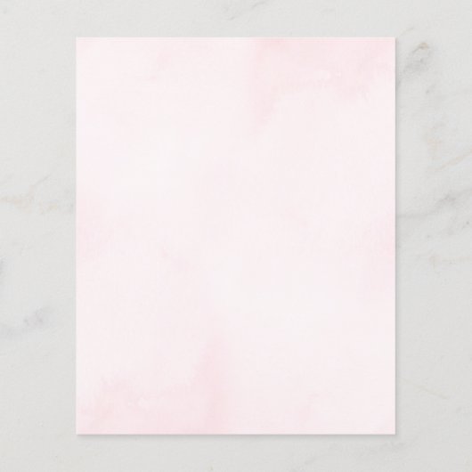 フローラ蝶の赤ちゃんシャワー予算の招待状 (裏面)