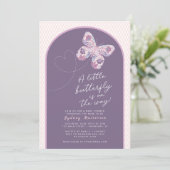 フローラ蝶の飛行中ベビーシャワー招待状 招待状 (スタンド正面)