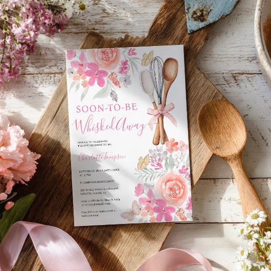 フローラ蝶ウィスク遠くにブライダルシャワー 招待状