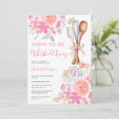 フローラ蝶ウィスク遠くにブライダルシャワー 招待状 (スタンド正面)