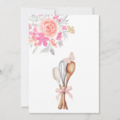 フローラ蝶ウィスク遠くにブライダルシャワー 招待状 (裏面)