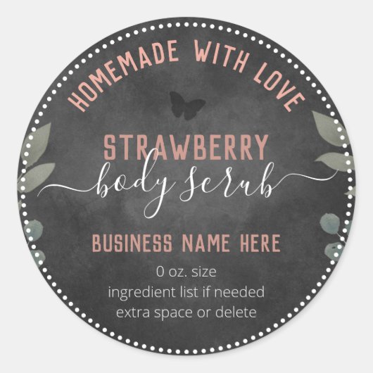 フローラ蝶カスタムビジネス体スクラブ ラウンドシール (正面)