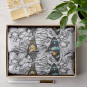 フローラ蝶カラフルスケッチパターン 薄葉紙 (ギフト)