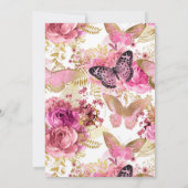 フローラ蝶ガーリー柄キンセアニェラパーティー 招待状 (裏面)