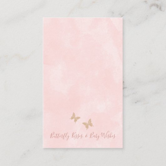 フローラ蝶キス赤ちゃんシャワー予約リクエストB 名刺 (裏面)