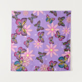 フローラ蝶タペストリー – 自然ウォールアート タペストリー (正面(横))