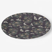 フローラ蝶パターン ペーパープレート (アングル)