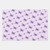 フローラ蝶パーソナライズされた女の子の赤ちゃん ラッピングペーパーシート (正面3)