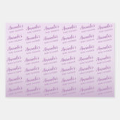 フローラ蝶パーソナライズされた女の子の赤ちゃん ラッピングペーパーシート (正面2)