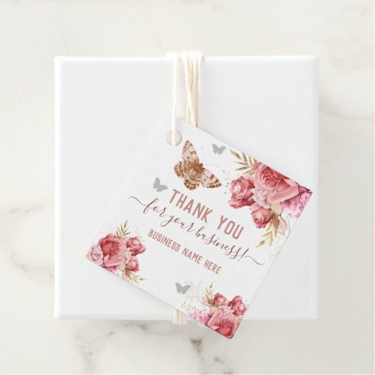 フローラ蝶ピンクサンキュービジネス フェイバータグ (インサイチュ)