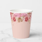 フローラ蝶ピンクハッピー13誕生日 紙コップ (裏面)