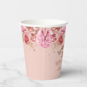 フローラ蝶ピンクハッピー13誕生日 紙コップ (右)