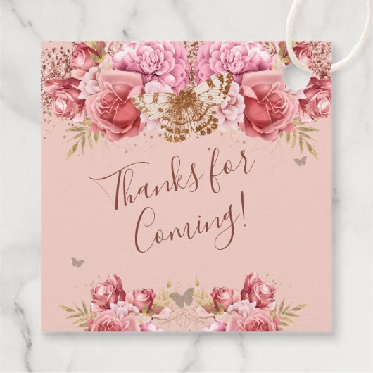 フローラ蝶ピンクハッピー21歳の誕生日 フェイバータグ (裏面)