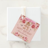 フローラ蝶ピンクハッピー21歳の誕生日 フェイバータグ (インサイチュ)