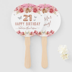 フローラ蝶ピンクハッピー21歳誕生日ハンドF ハンドファン