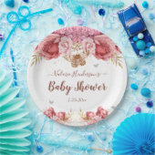 フローラ蝶ピンク赤ちゃんシャワー ペーパープレート (パーティー)