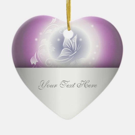 フローラ蝶ファンタジー紫 セラミックオーナメント (正面)