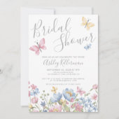 フローラ蝶ブライダルシャワー 招待状 (正面)