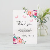 フローラ蝶ベビーシャワーサンキューカードガール 招待状 (スタンド正面)