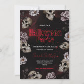 フローラ血スカルハローウィンパーティ招待状 招待状 (正面)