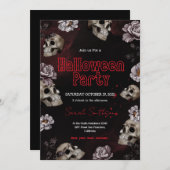 フローラ血スカルハローウィンパーティ招待状 招待状 (正面/裏面)