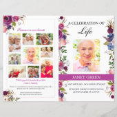 フローラ表示葬式プログラムテンプレート (正面)