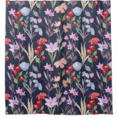 フローラ表面パターンファッション植物学 シャワーカーテン (正面)