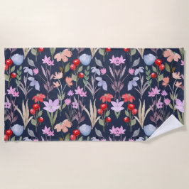 フローラ表面パターンファッション植物学 ビーチタオル