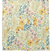 フローラ表面パターン – スタイリッシュ抽象芸術壁紙 シャワーカーテン (正面)