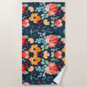 フローラ表面パターン – ファッション装飾春 ビーチタオル (正面)