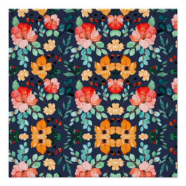 フローラ表面パターン – ファッション装飾春 ポスター