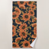 フローラ表面パターン – ファッション装飾熱帯 ビーチタオル (正面)