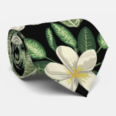 フローラ表面模様の熱帯の花と葉 ネクタイ (ロール)