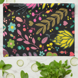 フローラ表面模様スタイリッシュ – 花壁紙 キッチンタオル