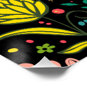 フローラ表面模様スタイリッシュ – 花壁紙 ポスター (コーナー)