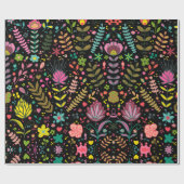 フローラ表面模様スタイリッシュ – 花壁紙 ラッピングペーパー (フラット)