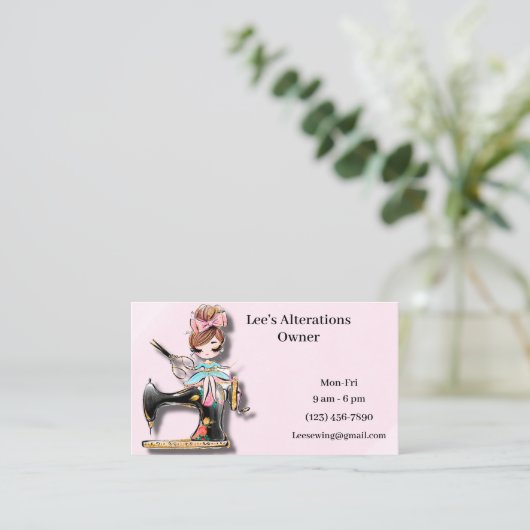 フローラ裁縫機女 名刺 (スタンド正面)