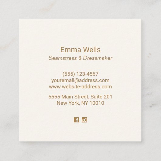 フローラ裁縫機械のシームレス コーリングカード (裏面)