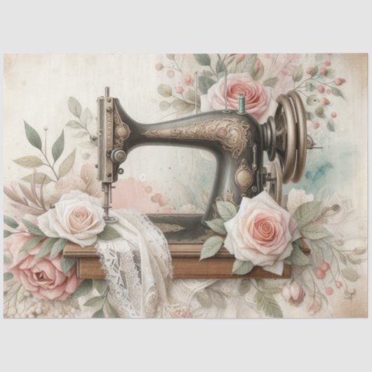 フローラ裁縫機械シリーズデザイン#2 薄葉紙 (正面)