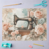 フローラ裁縫機械シリーズデザイン#3 薄葉紙 (クラフト)
