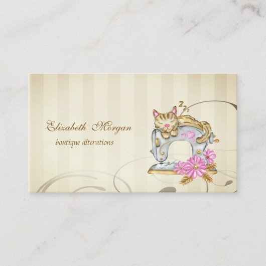 フローラ裁縫猫 名刺 (正面)