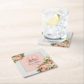 フローラ装飾フェミニン誕生日 スクエアペーパーコースター (インサイチュ)